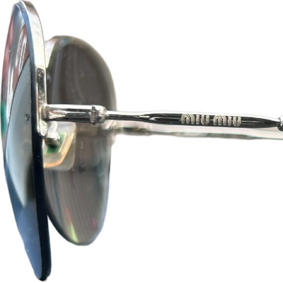 Mui Mui Gold Aviator Sunglasses with Tortoise Bows - Picture 2 of 4